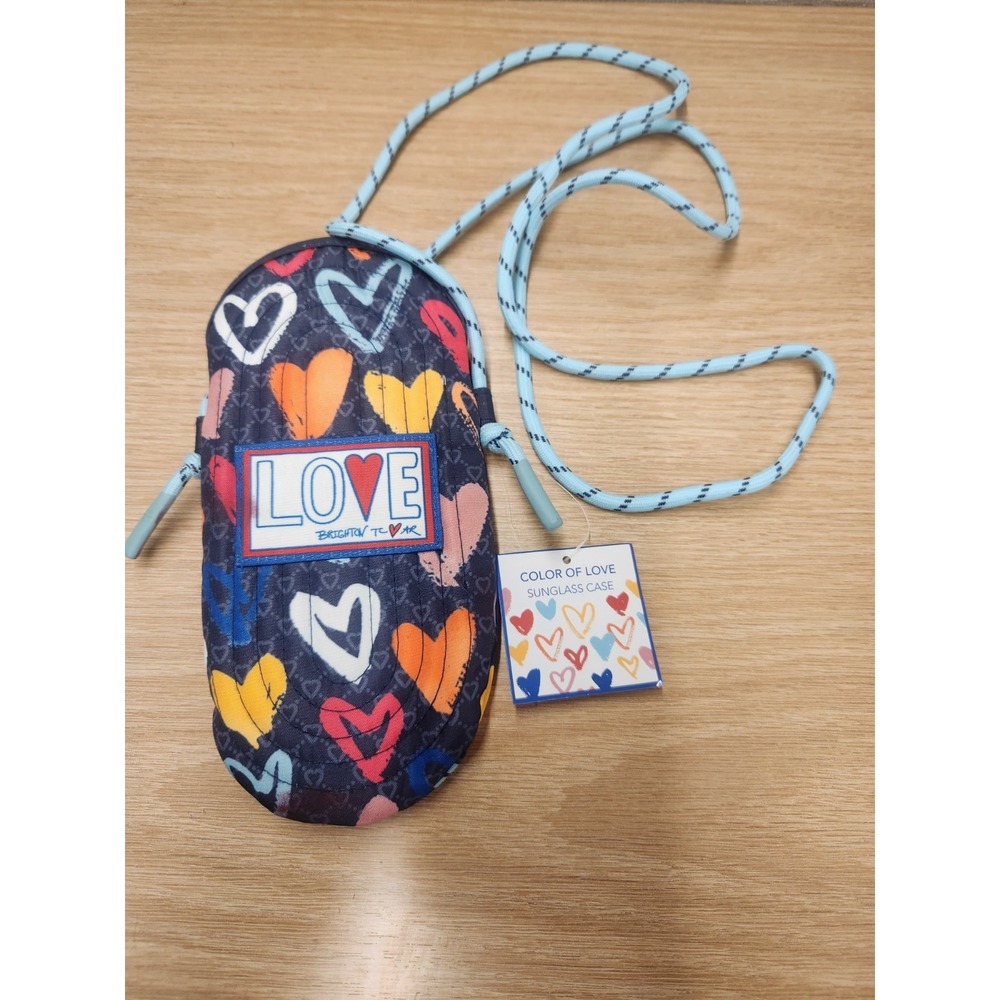 Brighton Color of Love Sunglass Case Fabric Removable With Crossbody Strap NWT